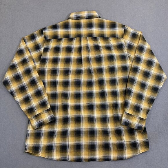 DIXXON The Fxck Cancer Flannel Men's 2X Gold Plaid Button Shirt 2XL - Picture 2 of 10